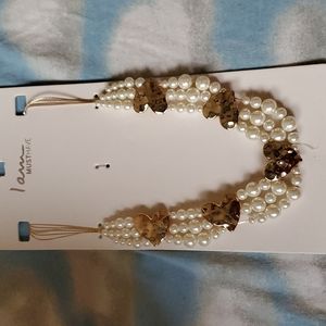 Hearts and pearls costume necklace